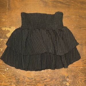 SHEIN Black Bubble Mini Skirt Pleated Tiered